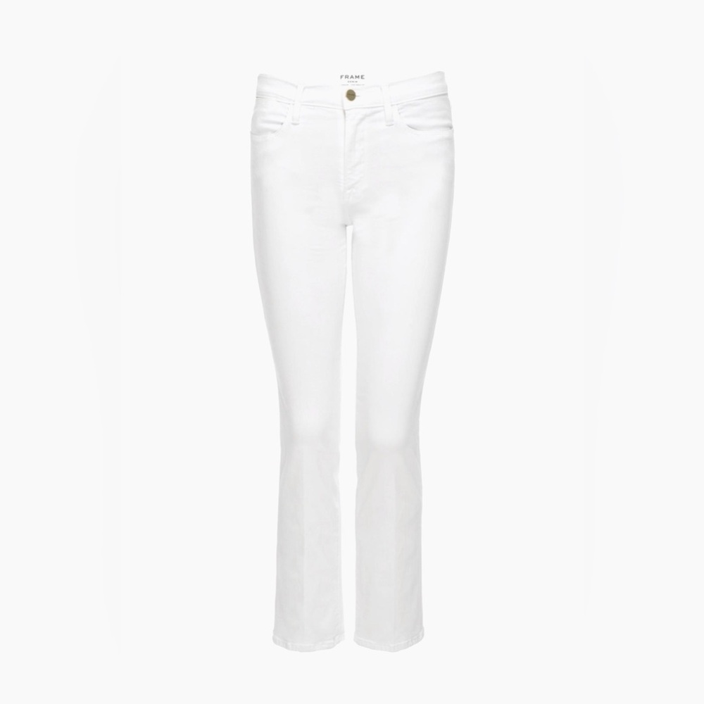 Frame le high straight white jean